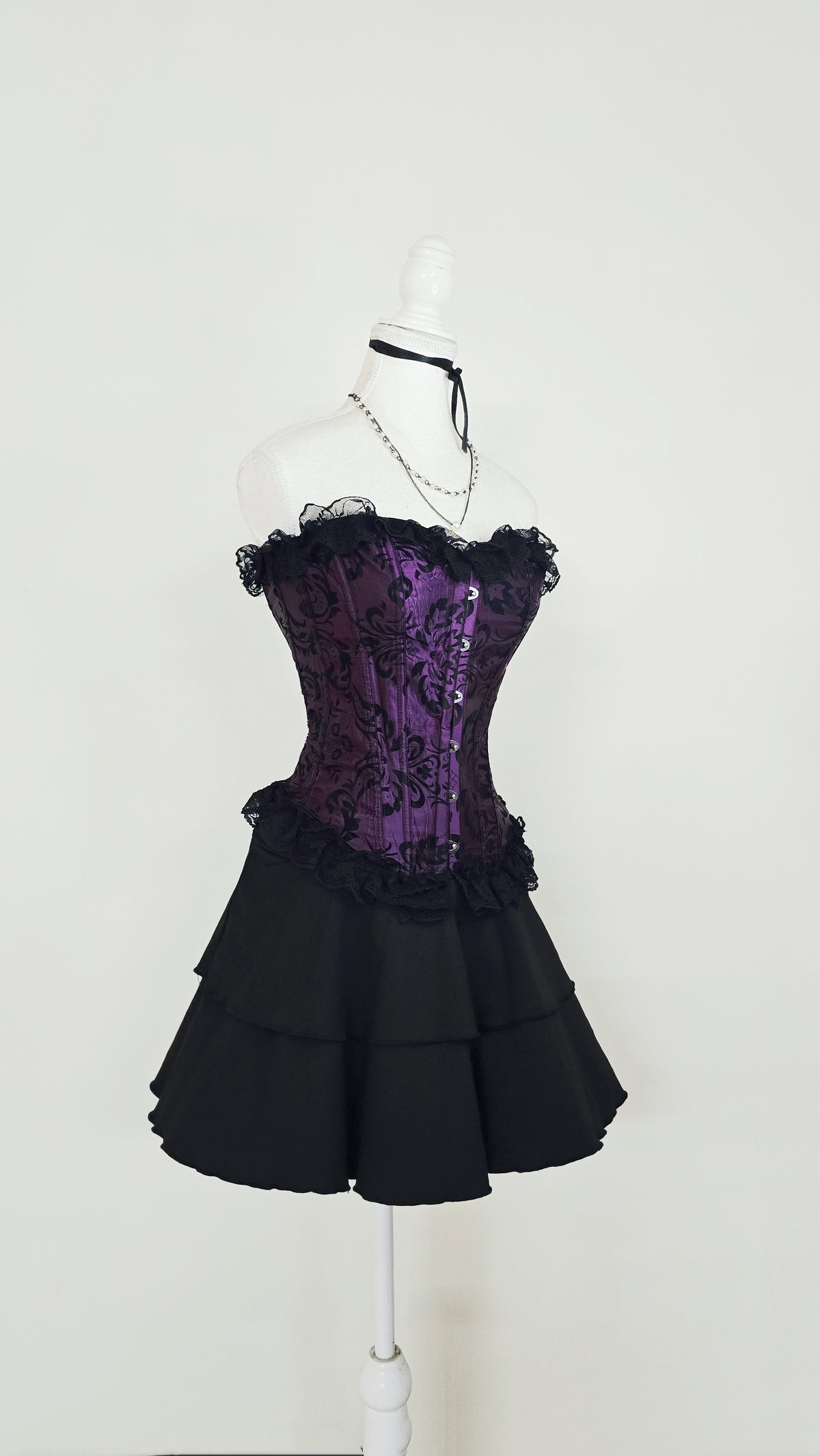 The Gothic Brocade Bustier Corset(Size - XS,S)