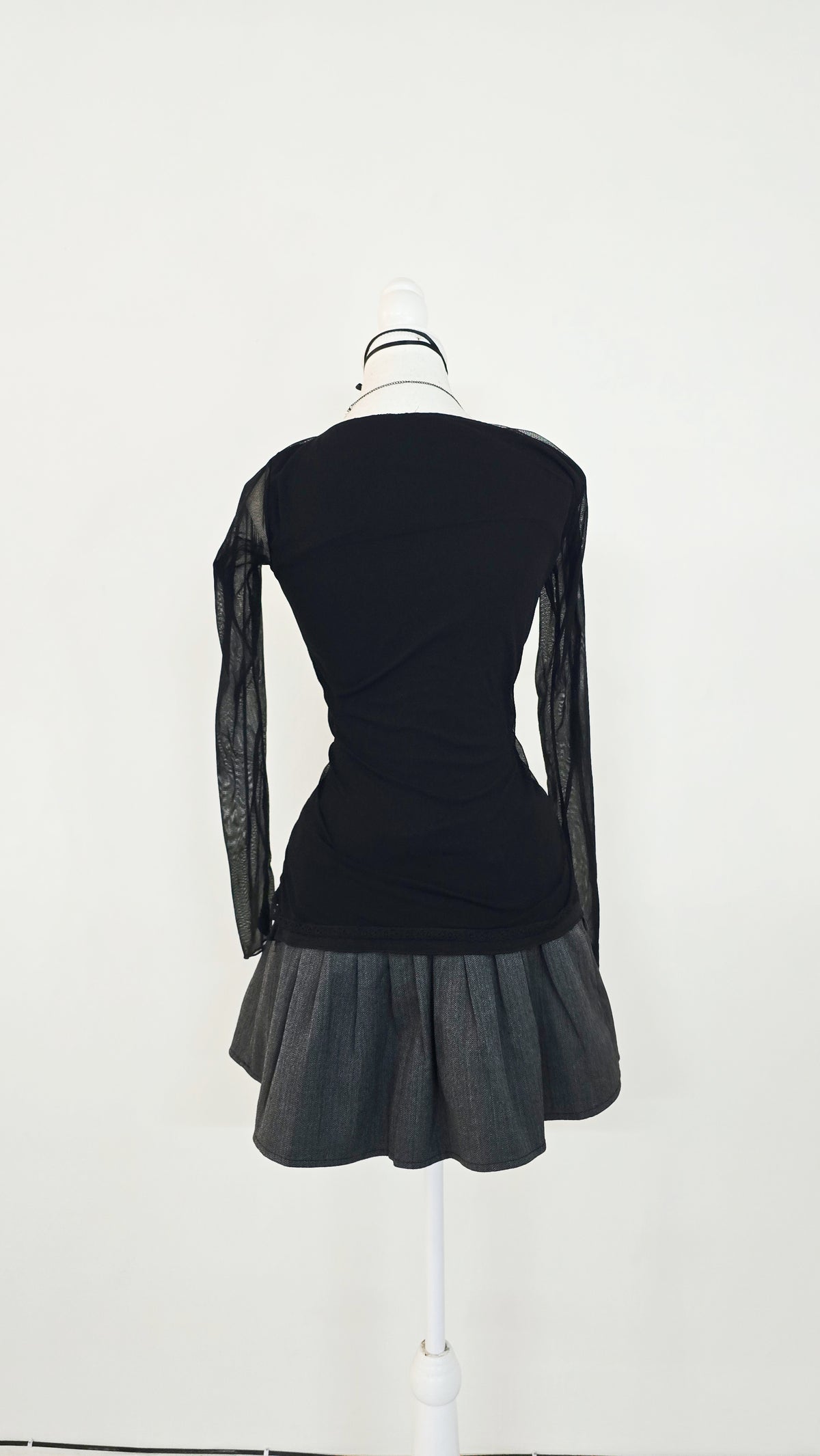The Ruched Mesh Protagonist Top(Size - XS,S)