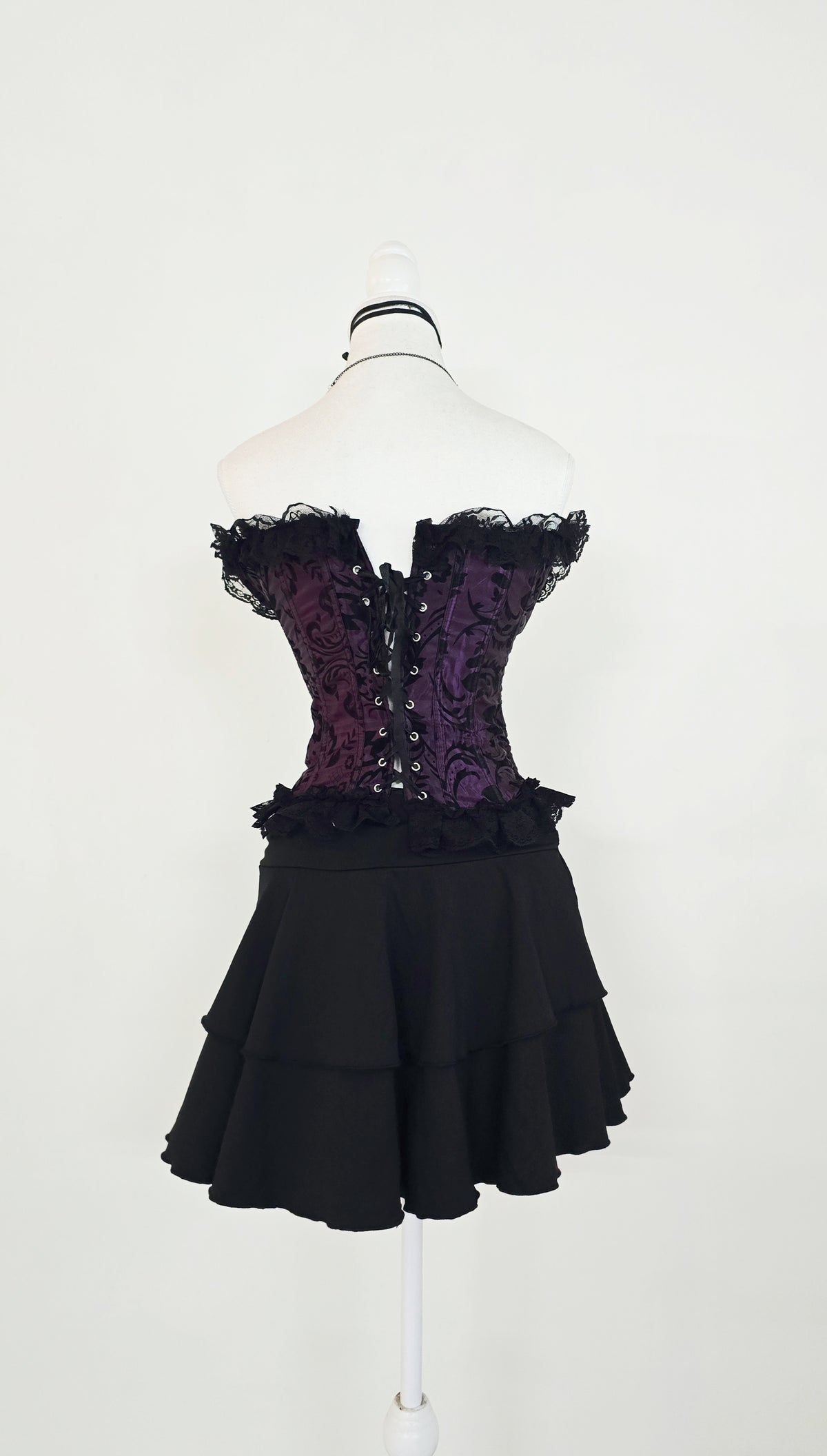 The Gothic Brocade Bustier Corset(Size - XS,S)