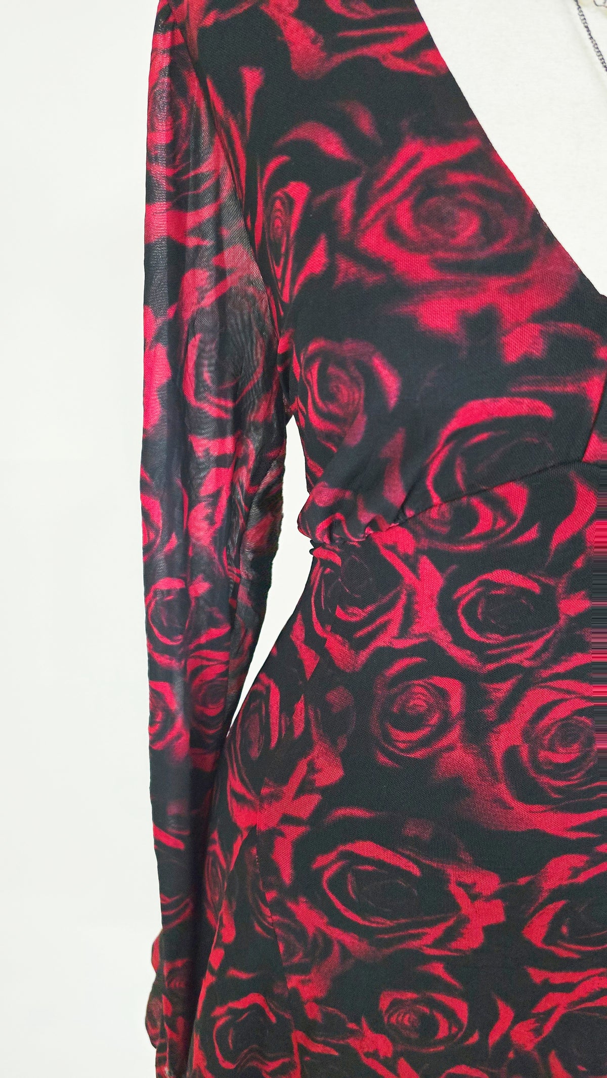 The Crimson Rose Mesh Mini Dress(Size - M,L)