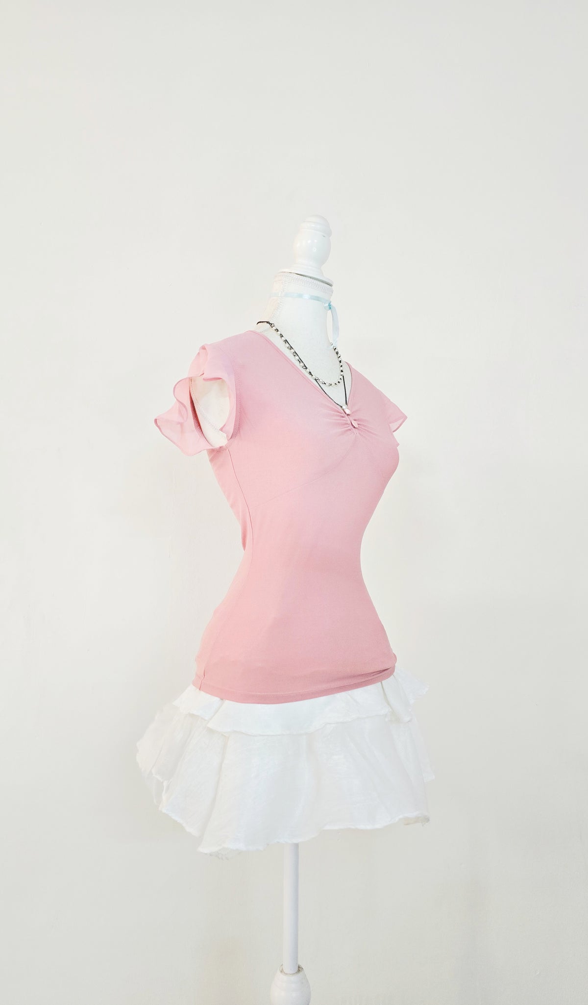 The Ballet Pink Chiffon Sleeve Top(Size - S,M)