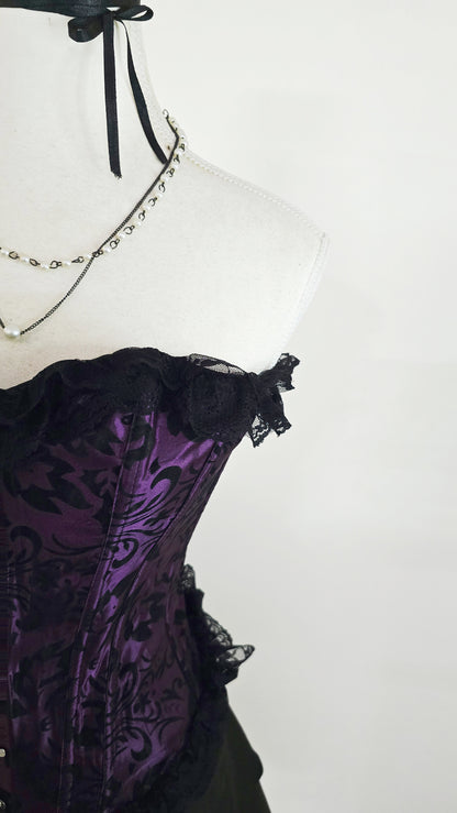 The Gothic Brocade Bustier Corset(Size - XS,S)