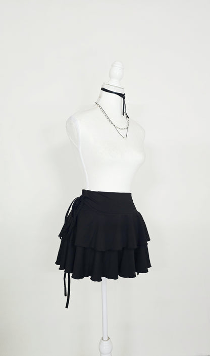 The Nocturne Tiered Mini Skirt(Size - S,M)