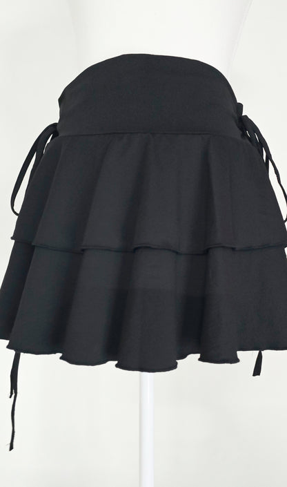 The Nocturne Tiered Mini Skirt(Size - S,M)