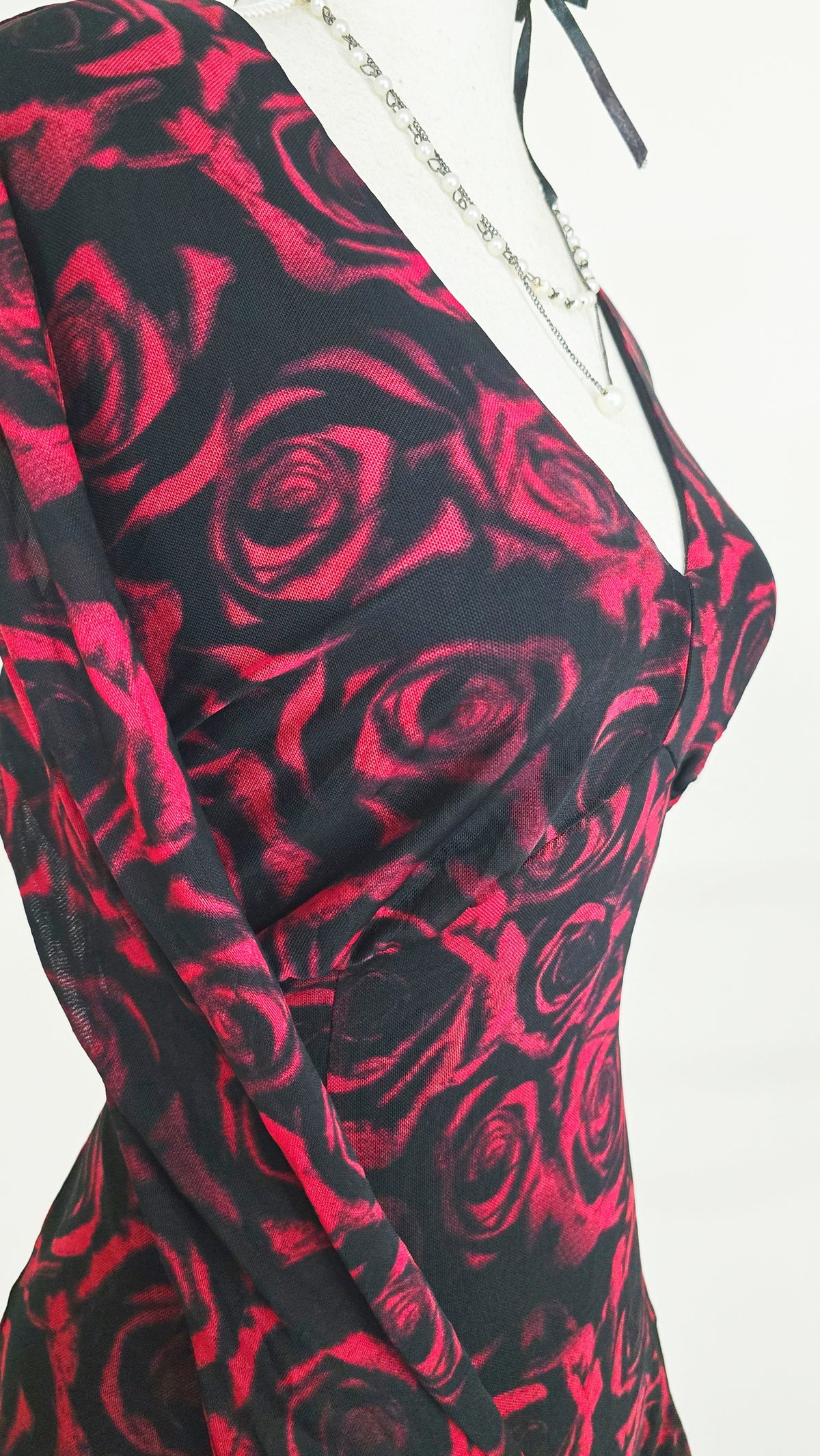 The Crimson Rose Mesh Mini Dress(Size - M,L)