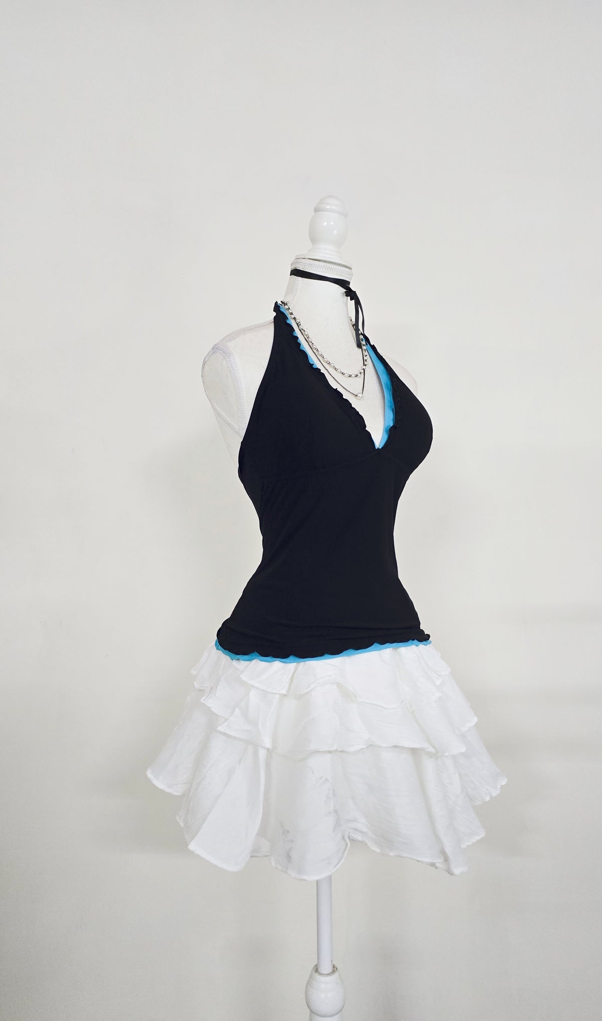 The Electric Blue Trim Halter Top(Size - S)