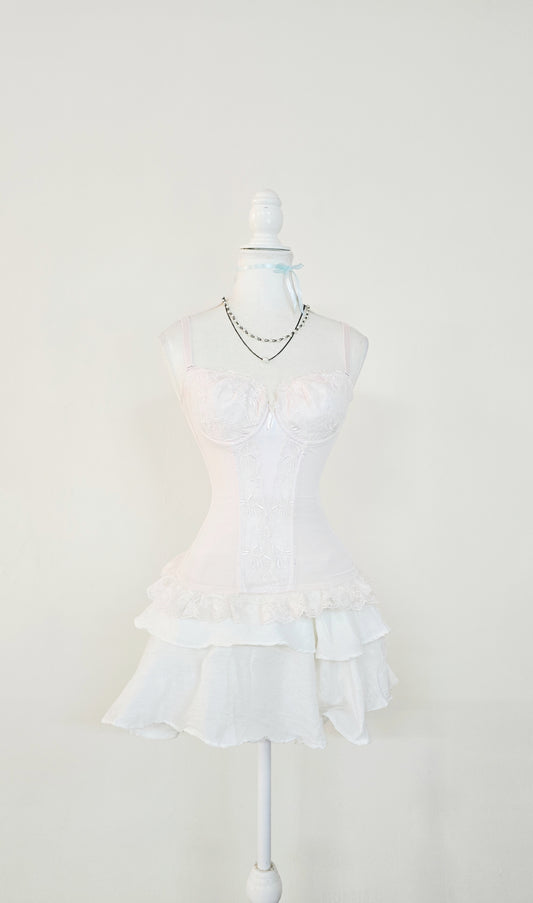 The Porcelain Lace Underbust Bustier(Size - XS)