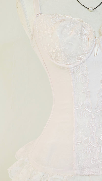 The Porcelain Lace Underbust Bustier(Size - XS)