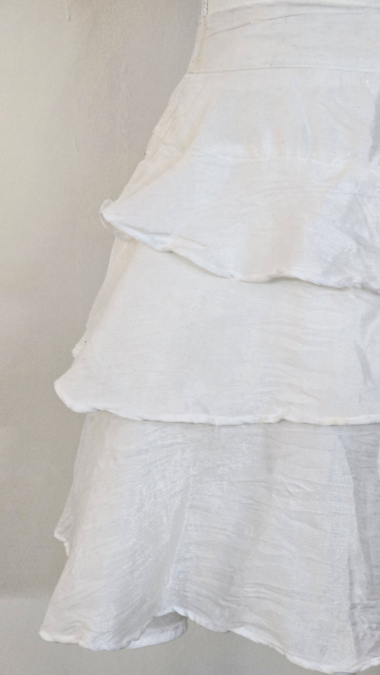 The Swan Lake Tiered Ruffle Mini Skirt(Size - S,XS)