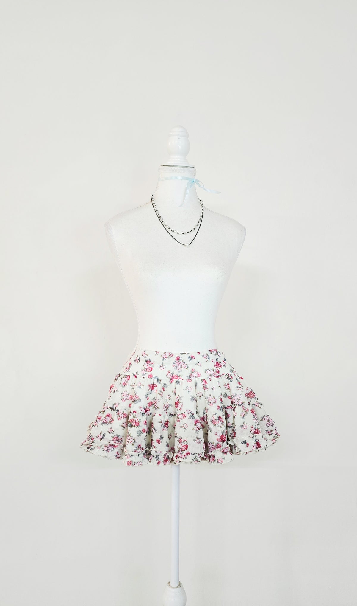 The Rose Garden Bubble Ruffle Mini Skirt(Size - XS,S)