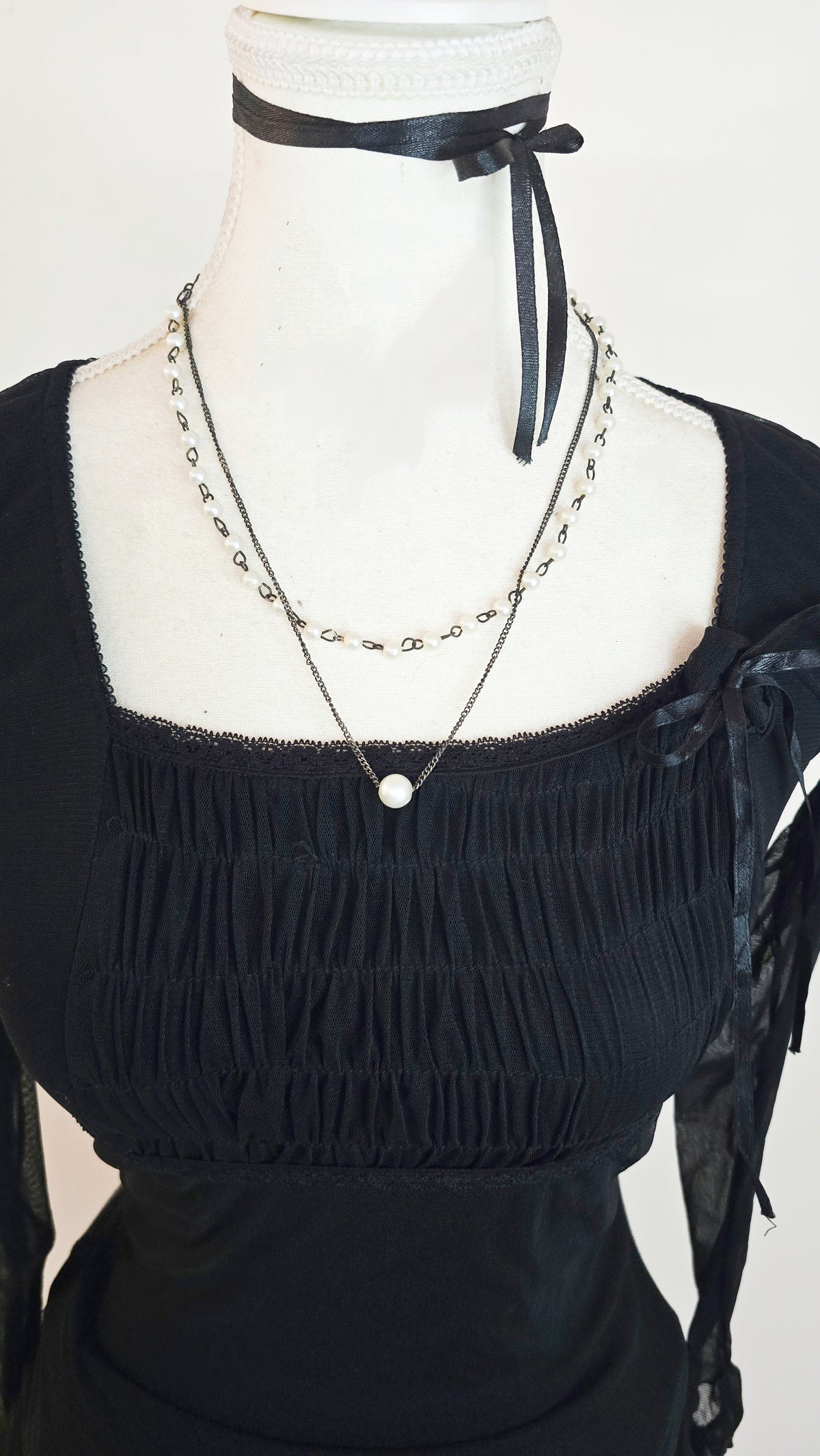 The Ruched Mesh Protagonist Top(Size - XS,S)