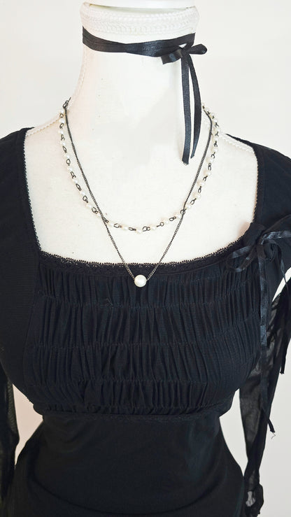 The Ruched Mesh Protagonist Top(Size - XS,S)