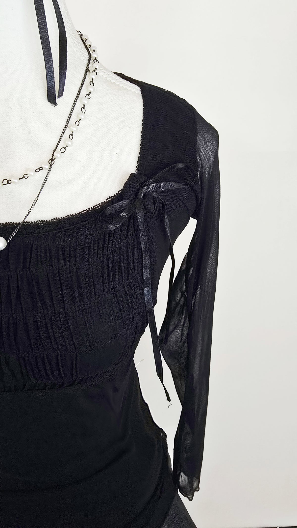 The Ruched Mesh Protagonist Top(Size - XS,S)