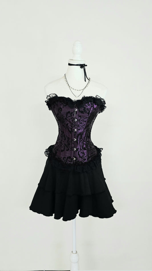 The Gothic Brocade Bustier Corset(Size - XS,S)