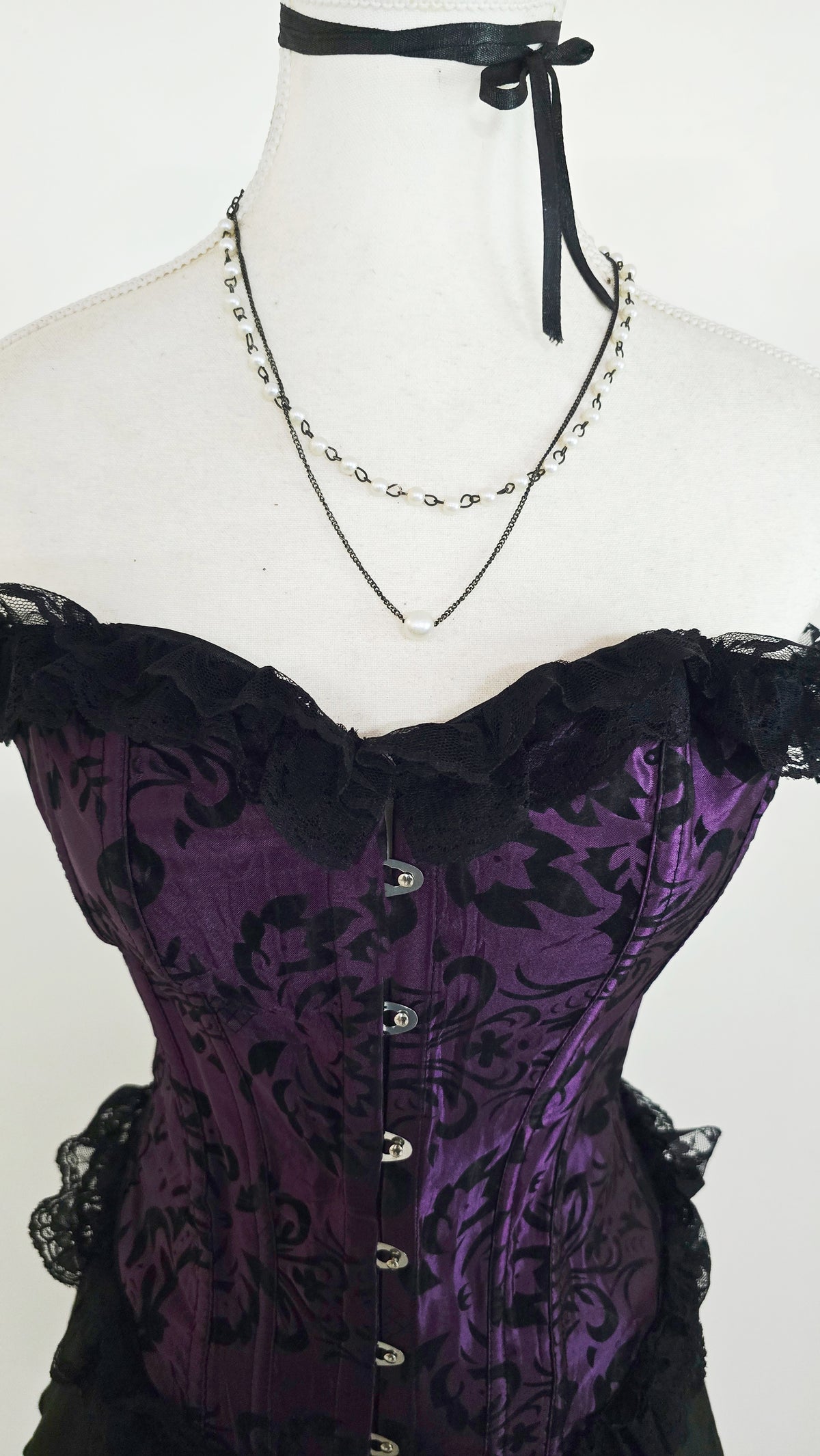 The Gothic Brocade Bustier Corset(Size - XS,S)