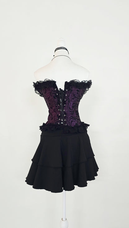 The Gothic Brocade Bustier Corset(Size - XS,S)