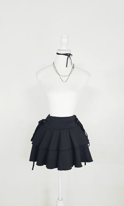 The Nocturne Tiered Mini Skirt(Size - S,M)