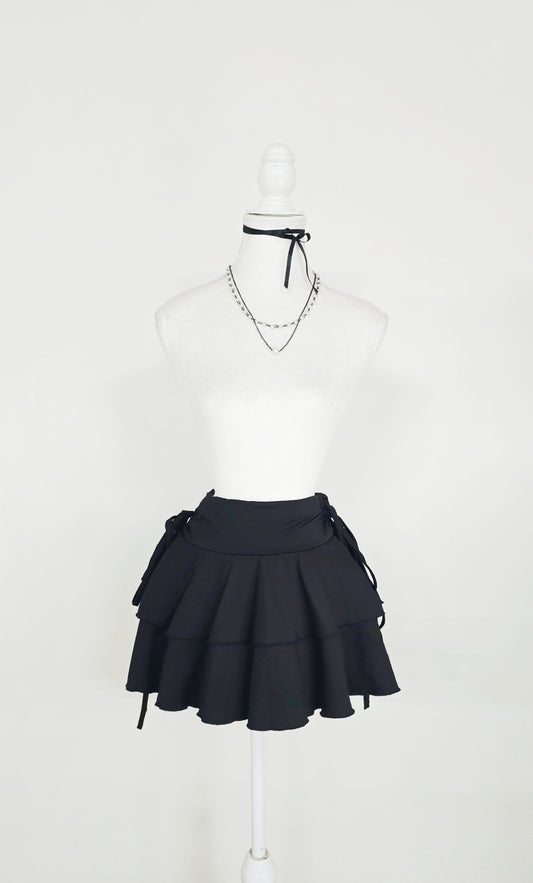 The Nocturne Tiered Mini Skirt(Size - S,M)