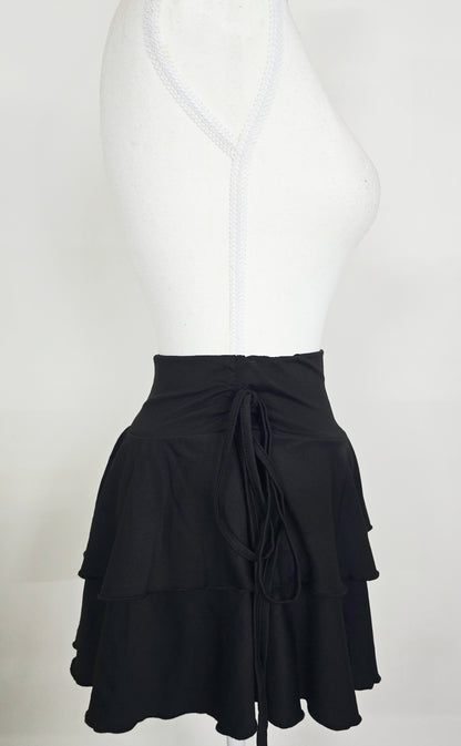 The Nocturne Tiered Mini Skirt(Size - S,M)