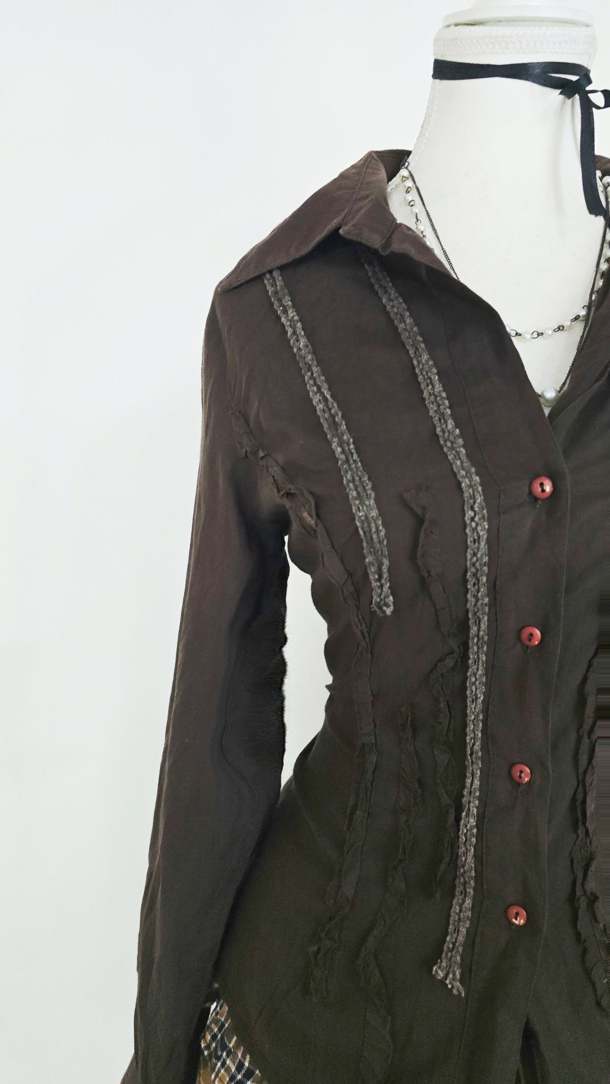 The Distressed Mocha Grunge Shirt(Size - M)
