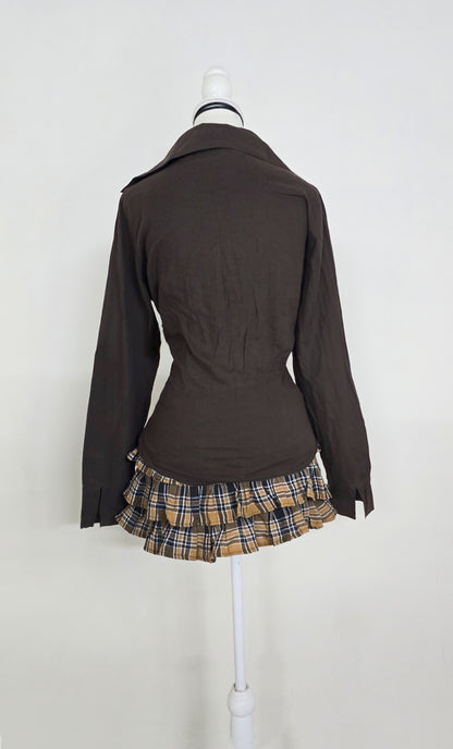 The Distressed Mocha Grunge Shirt(Size - M)