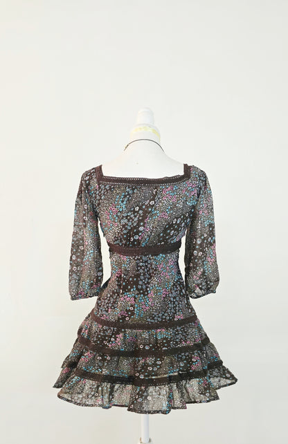 The Meadow Bloom Tiered Babydoll Mini Dress (Size - S)
