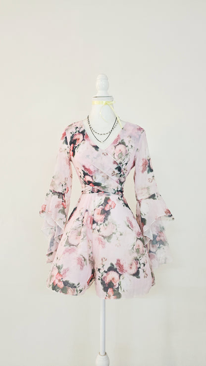 The Meadow Bloom Tiered Babydoll Mini Dress(Size - S)