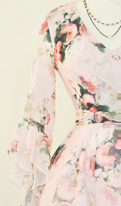 The Meadow Bloom Tiered Babydoll Mini Dress(Size - S)