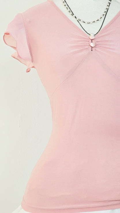 The Ballet Pink Chiffon Sleeve Top(Size - S,M)
