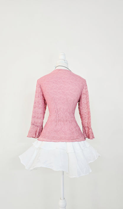 The Rose Ribbon Belle Lace Top(Size - L)