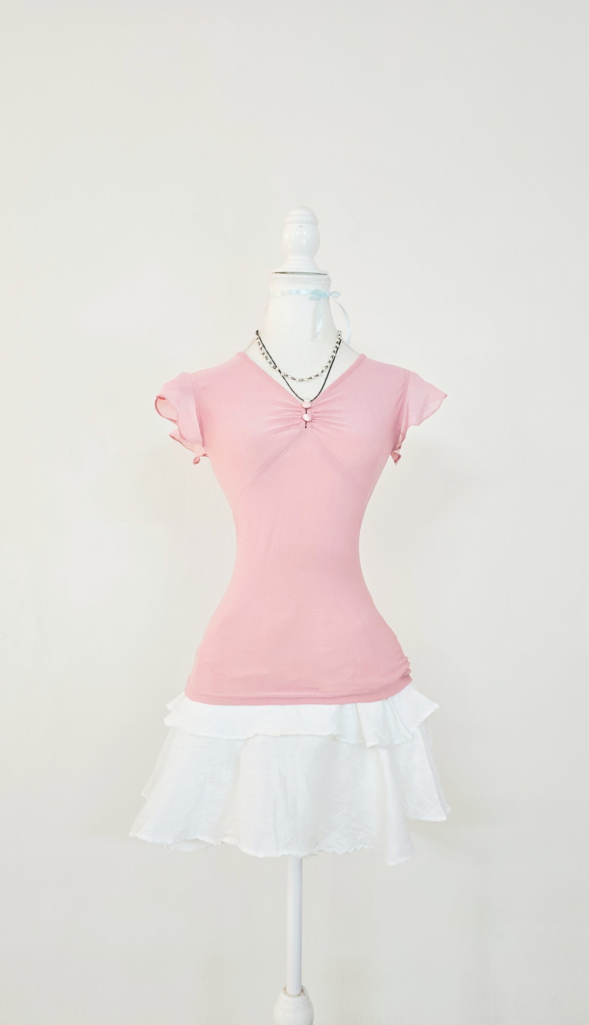 The Ballet Pink Chiffon Sleeve Top(Size - S,M)